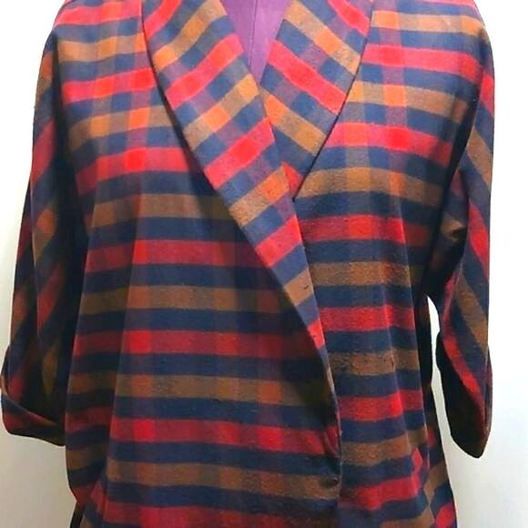 Design Lab Plaid Jacket/Poncho  - Picture 3 of 8